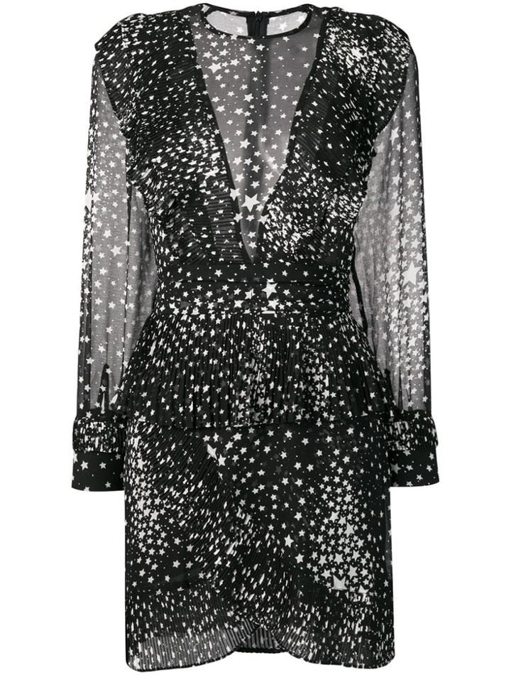 Jovonna Star Print Mini Dress - Black