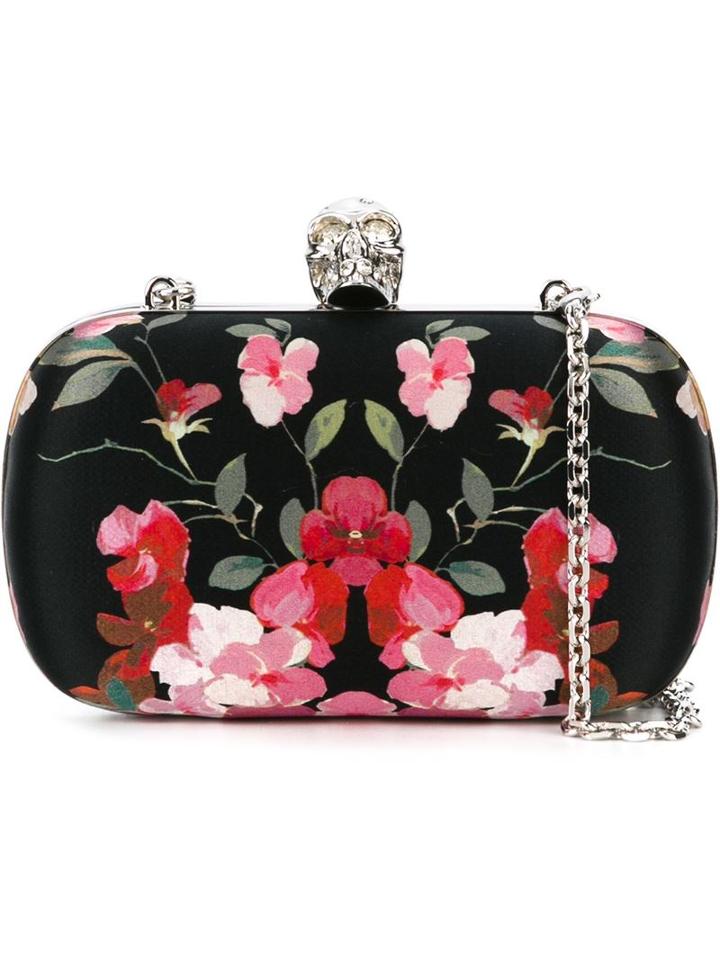 Alexander Mcqueen 'skull' Floral Box Clutch