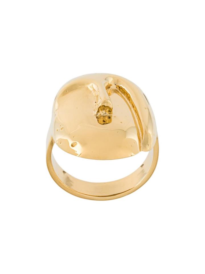 Aurelie Bidermann 'melina' Oval Mask Ring - Metallic