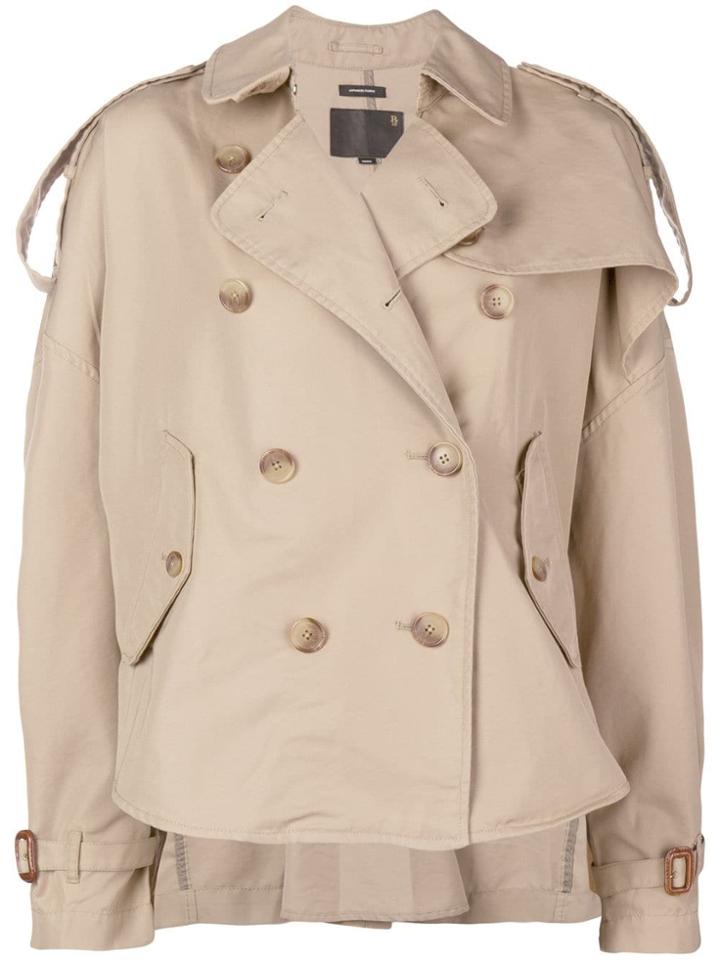 R13 Asymmetric Trench Jacket - Neutrals