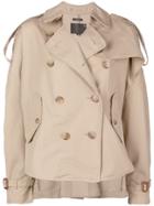 R13 Asymmetric Trench Jacket - Neutrals