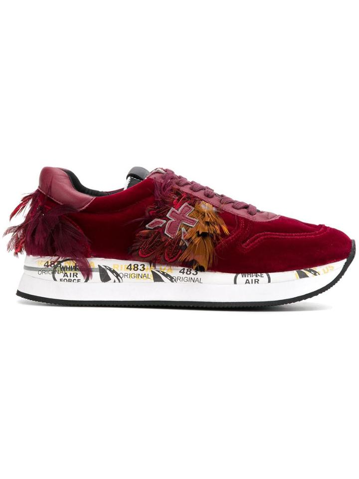 White Premiata Holly Sneakers - Red