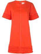 Cinq A Sept Ashton Frayed-trim Dress - Orange