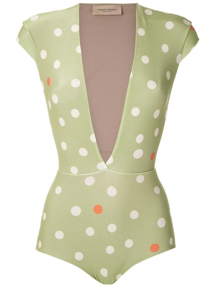 Adriana Degreas Plunge Neck Swimsuit - Green