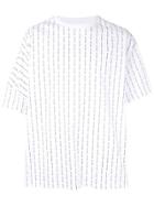 Wooyoungmi Logo Stripe Oversized T-shirt - White