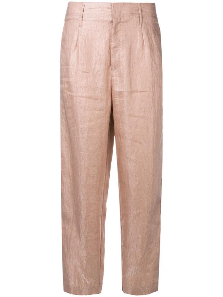 Forte Forte Creased Cropped Trousers - Pink