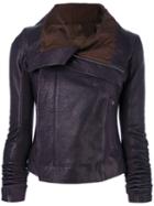 Rick Owens - Classic Biker Jacket - Women - Leather/acetate/cupro - 42, Pink/purple, Leather/acetate/cupro