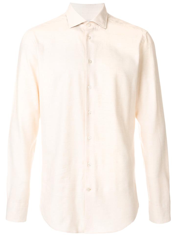 Etro - Plain Shirt - Men - Cotton - 39, Nude/neutrals, Cotton