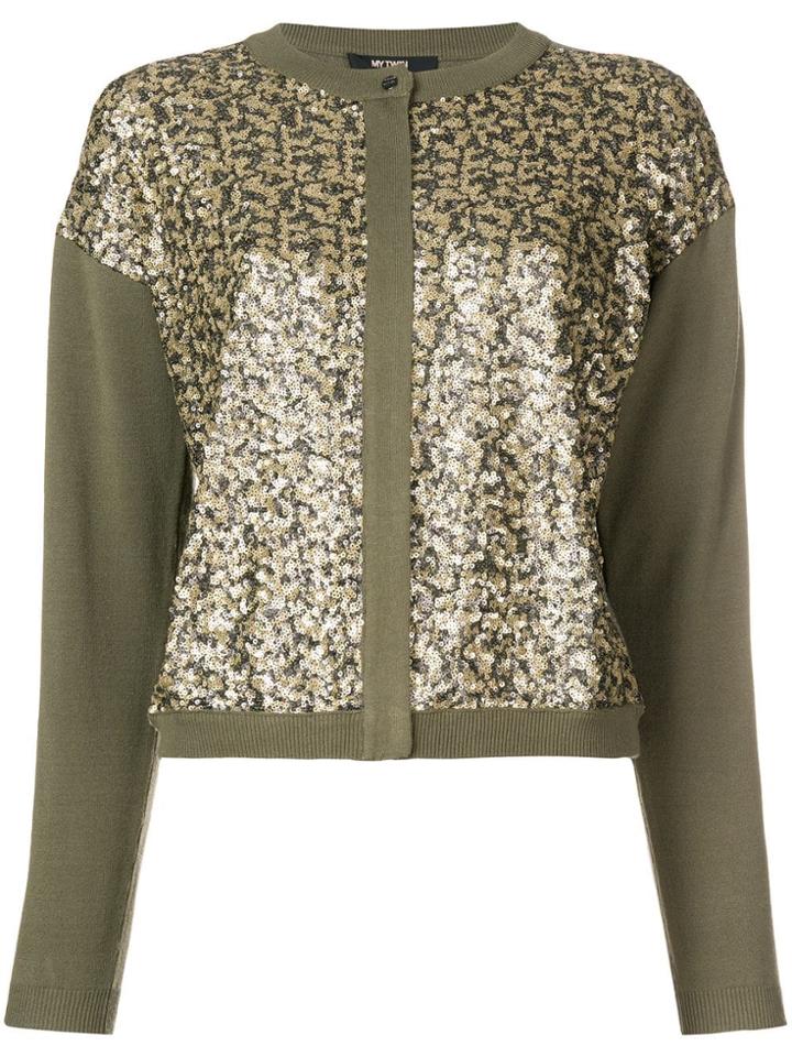 Twin-set Sequinned Cardigan - Green