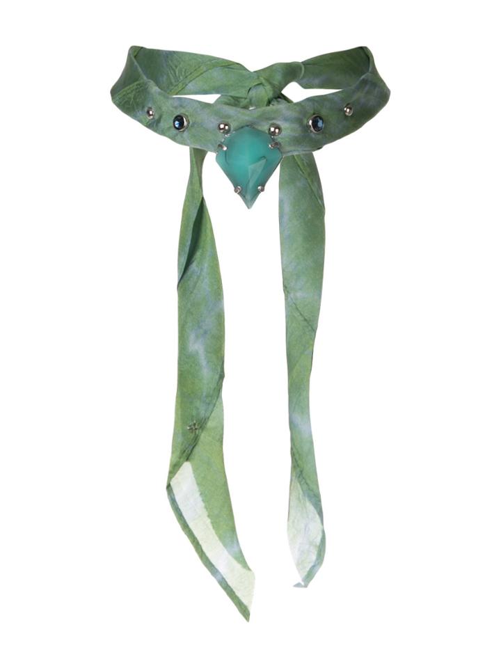 Dannijo Irene Studded Bandana Choker - Green
