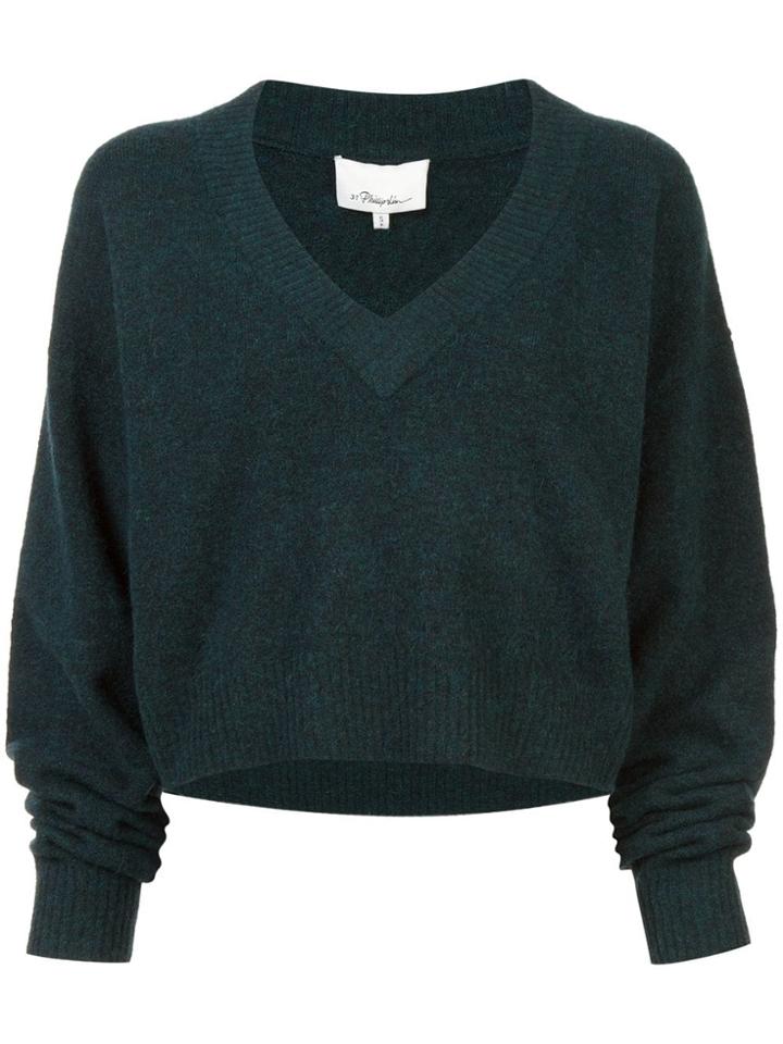 3.1 Phillip Lim Cropped Knit Sweater - Green