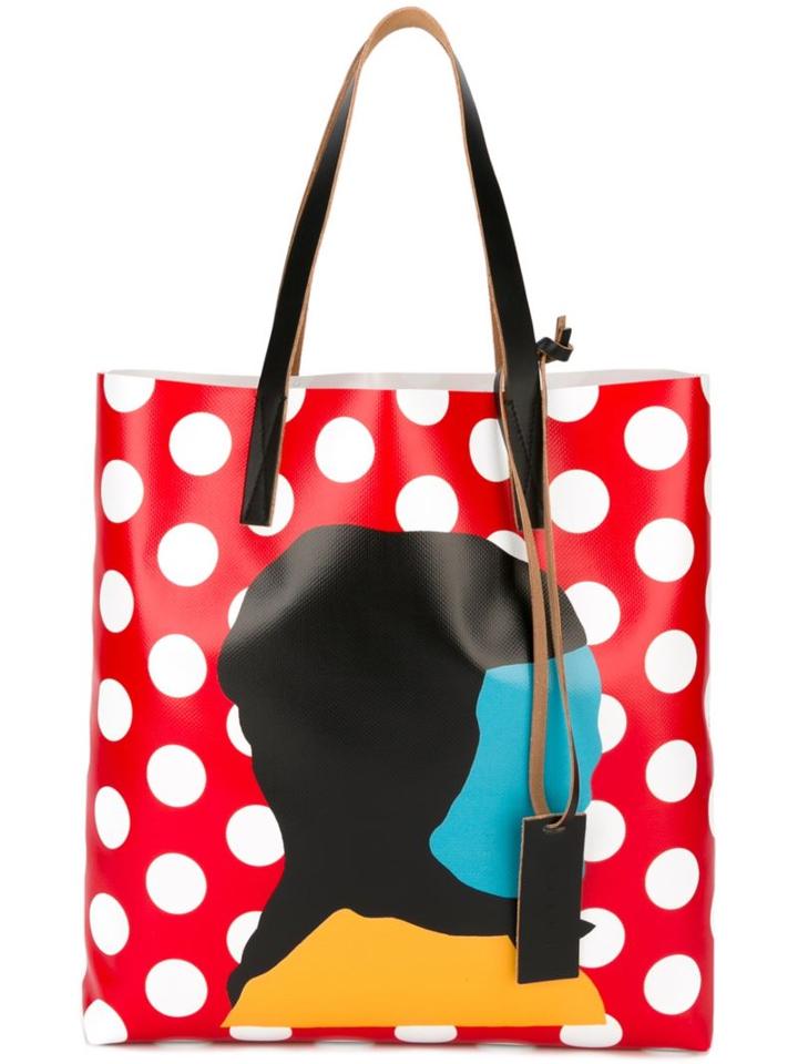 Marni Ekta Print Shopper Tote, Women's, Red