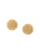 Chanel Vintage Round Clip On Earrings - Metallic