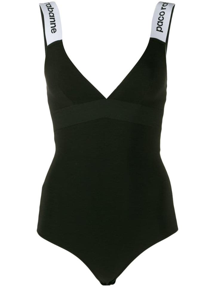 Paco Rabanne Logo Straps Bodysuit - Black