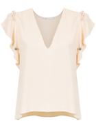 Nk Ruffled Sleeves Blouse - Nude & Neutrals