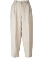 Nehera Cropped Trousers, Women's, Size: 38, Nude/neutrals, Linen/flax