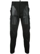 Dsquared2 Contrast-panel Fitted Trousers - Black