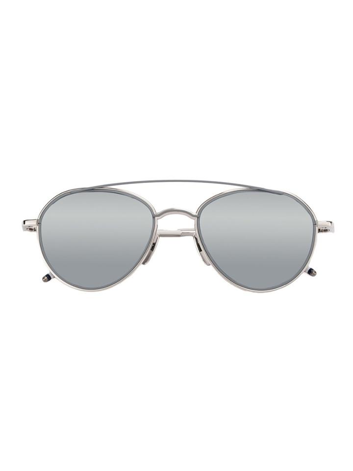 Thom Browne Eyewear Silver & Matte Grey Sunglasses