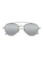 Thom Browne Eyewear Silver & Matte Grey Sunglasses