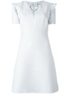 Fendi Fitted Shift Dress, Women's, Size: 42, Blue, Wool/silk