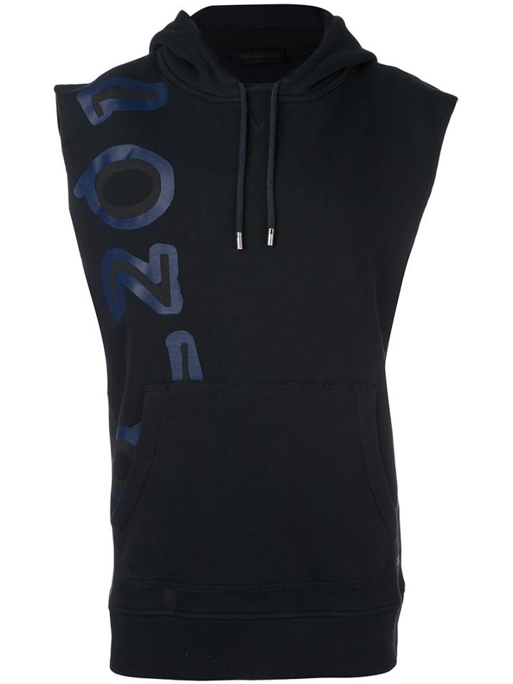 Diesel Black Gold Sleeveless Hoodie, Men's, Size: Medium, Blue, Cotton