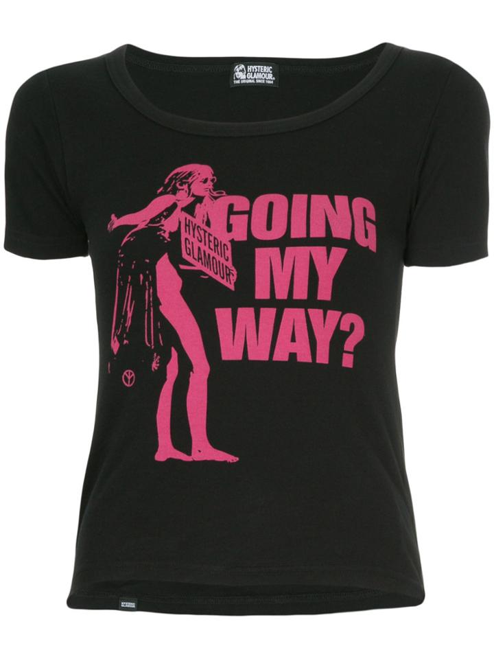 Hysteric Glamour Going My Way Print T-shirt - Black