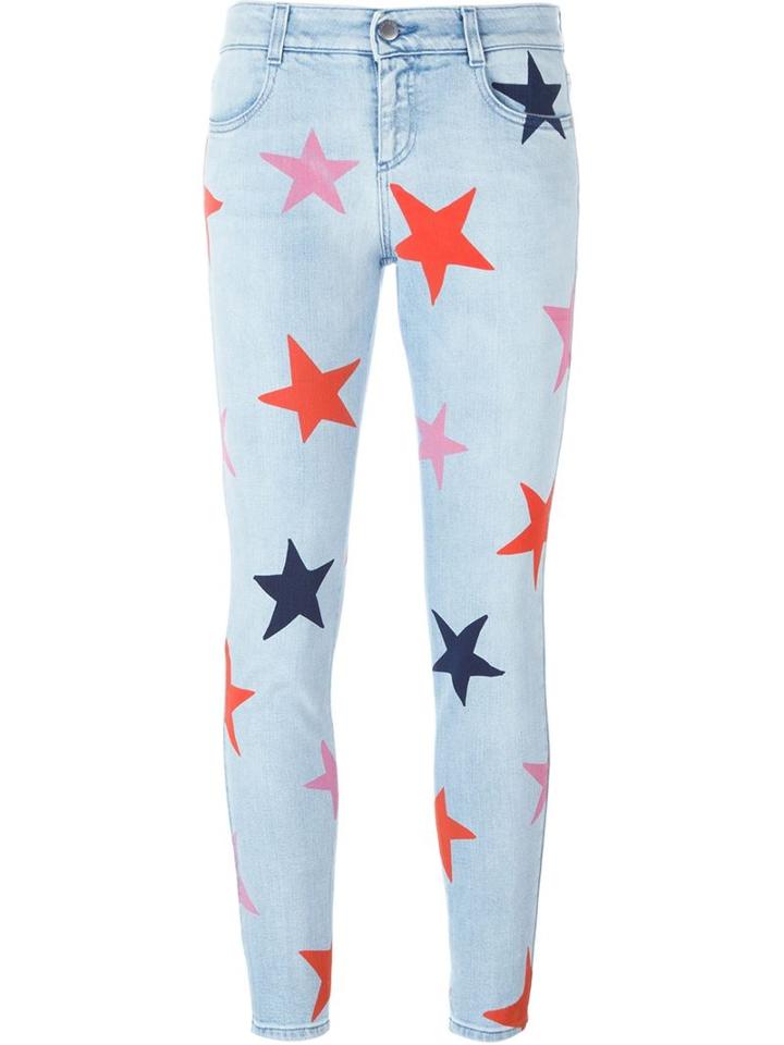 Stella Mccartney Skinny Boyfriend Star Jeans, Women's, Size: 29, Blue, Cotton/spandex/elastane