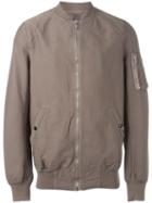 Rick Owens Drkshdw Sleeve Pocket Detail Zip Up Bomber Jacket, Men's, Size: Xl, Grey, Cotton/spandex/elastane/polyamide