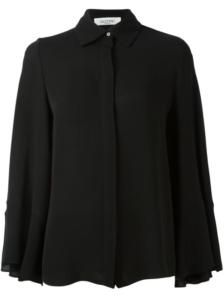 Valentino Georgette Blouse, Women's, Size: 40, Black, Silk