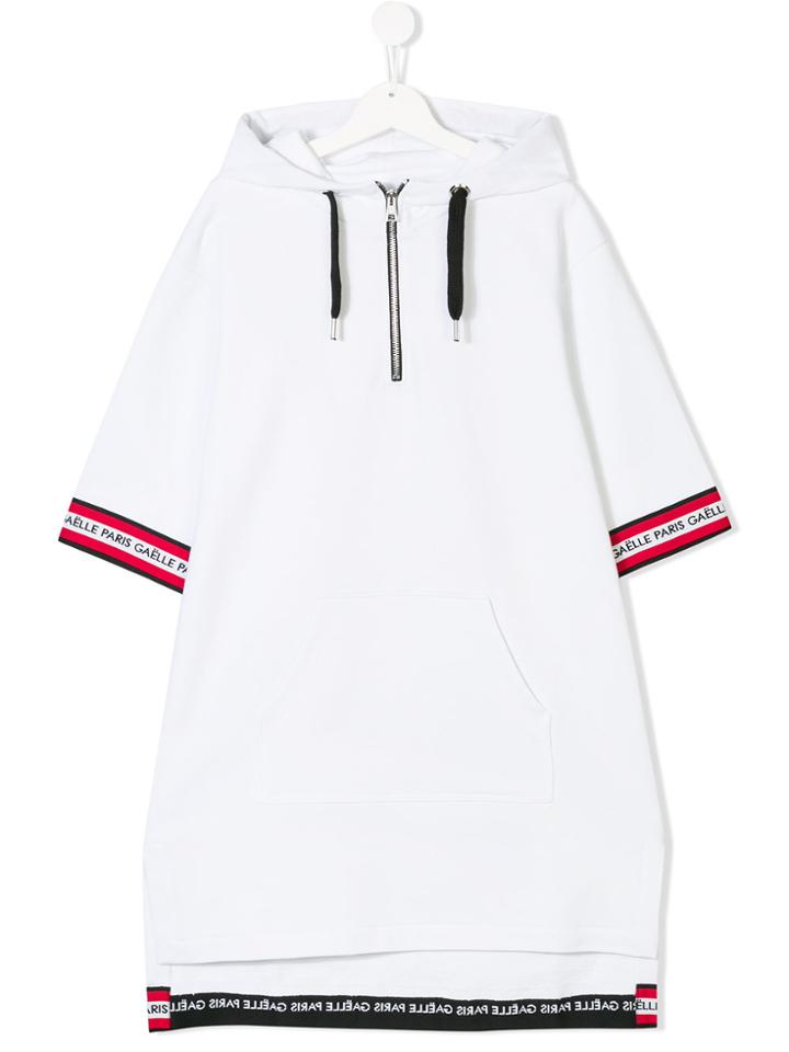 Gaelle Paris Kids Logo Print Sweatshirt Dress - White