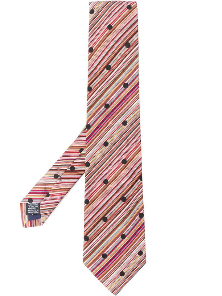 Paul Smith Spots And Stripes Tie - Red