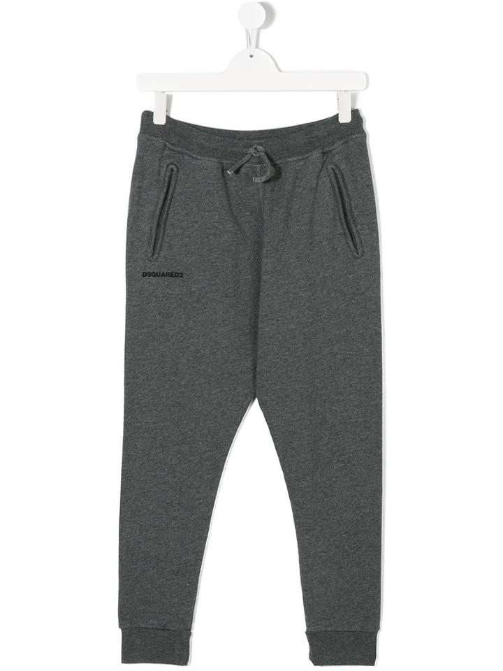 Dsquared2 Kids - Logo Tracksuit Bottoms - Kids - Cotton/viscose - 16 Yrs, Grey