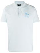 Karl Lagerfeld Logo Print Polo Shirt - Blue