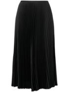 Blanca Pleated Midi Skirt - Black