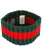 Gucci Stud Detail Ribbed Trim Headband, Women's, Size: Small, Green, Wool/polyester/polyamide/spandex/elastane