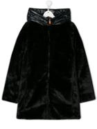 Save The Duck Kids Teen Padded Faux Fur Coat - Black