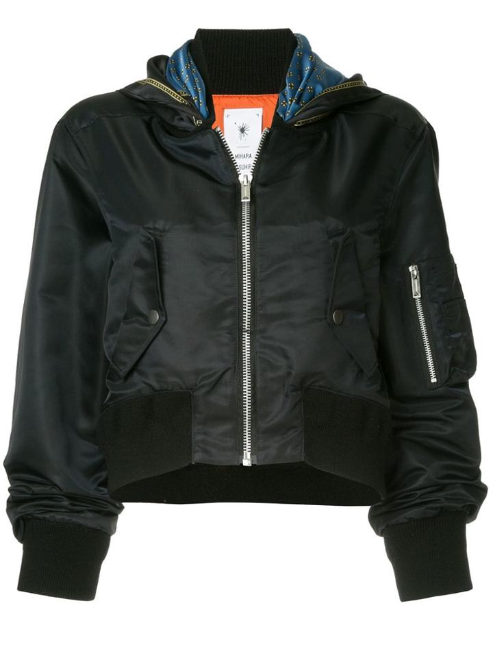 Maison Mihara Yasuhiro Scarf Detail Bomber Jacket - Black