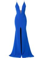 Alex Perry - Front-slit Maxi Dress - Women - Polyester/triacetate - 4, Blue, Polyester/triacetate