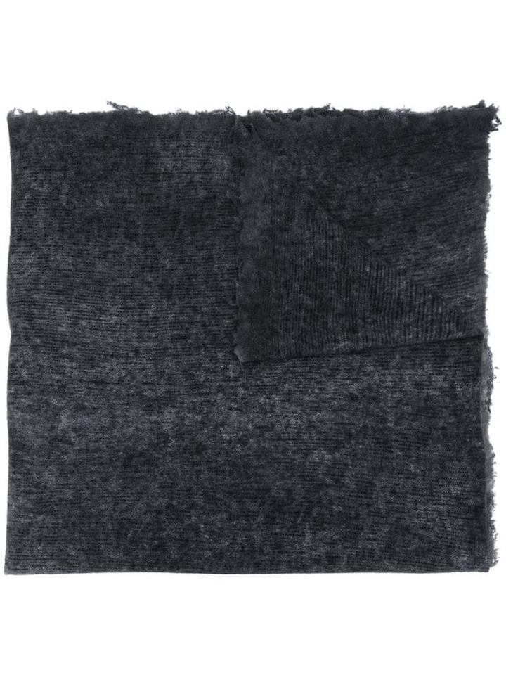 Avant Toi Long Knitted Scarf - Black