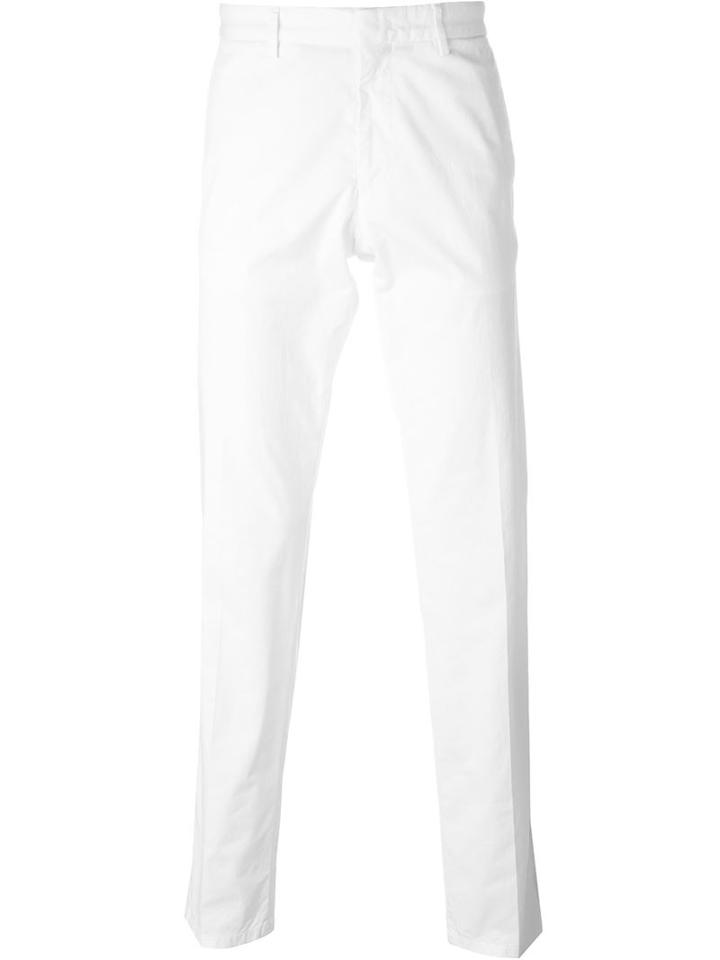 Z Zegna Chino Trousers, Men's, Size: 54, White, Cotton/spandex/elastane