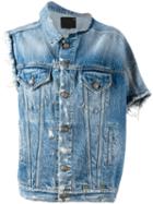 R13 Asymmetric Denim Jacket, Women's, Size: Small, Blue, Cotton/spandex/elastane