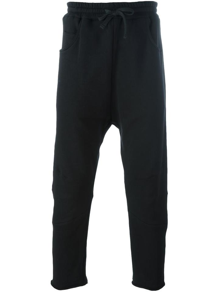 Amen Cropped Track Pants, Men's, Size: 46, Black, Cotton