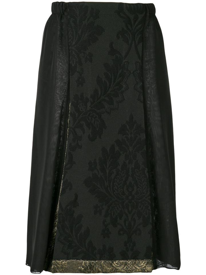 Stefano Mortari Floral Panel Skirt - Black