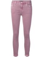 J Brand Mid Rise Cropped Skinny Jeans - Purple