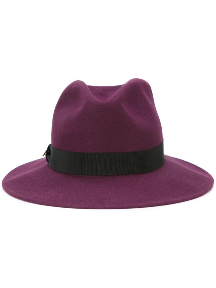 Dsquared2 Hatband Fedora, Women's, Size: Medium, Pink/purple, Cotton/viscose/rabbit Fur Felt