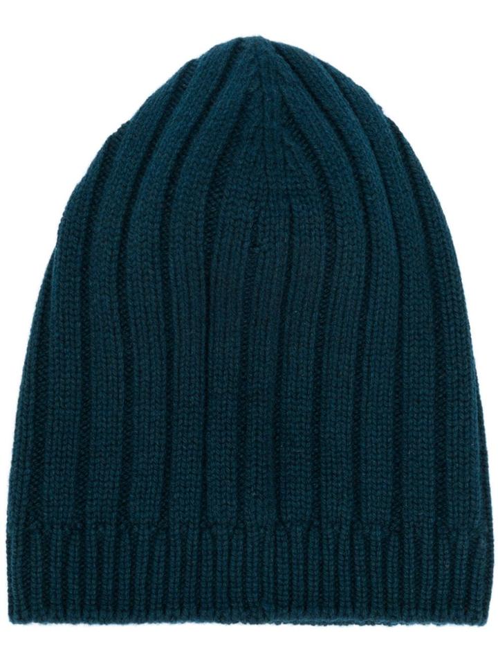 Holland & Holland Cashmere Knited Beanie - Blue