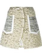 Kenzo A-line Mini Skirt, Women's, Size: 38, Grey, Metallized Polyester/polyamide/polyester/cotton