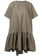 Rochas Short Sleeved Ruched Dress - Green