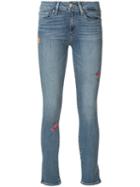 Paige Embroidered 'hoxton' Jeans, Women's, Size: 27, Blue, Cotton/polyester/spandex/elastane