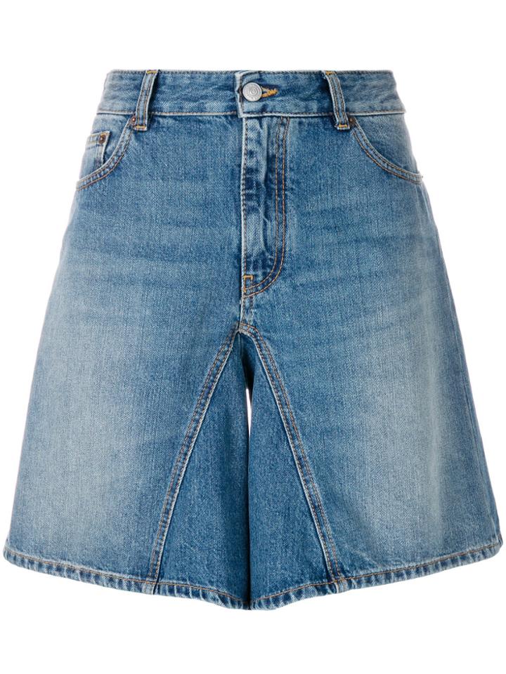 Mm6 Maison Margiela Wide Leg Shorts - Blue
